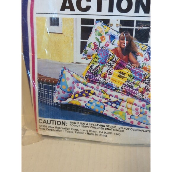 Intex The Wet Set Inflatable Action Air Mat Vinyl Beach Pool Float Vintage 1992 - Picture 4 of 7